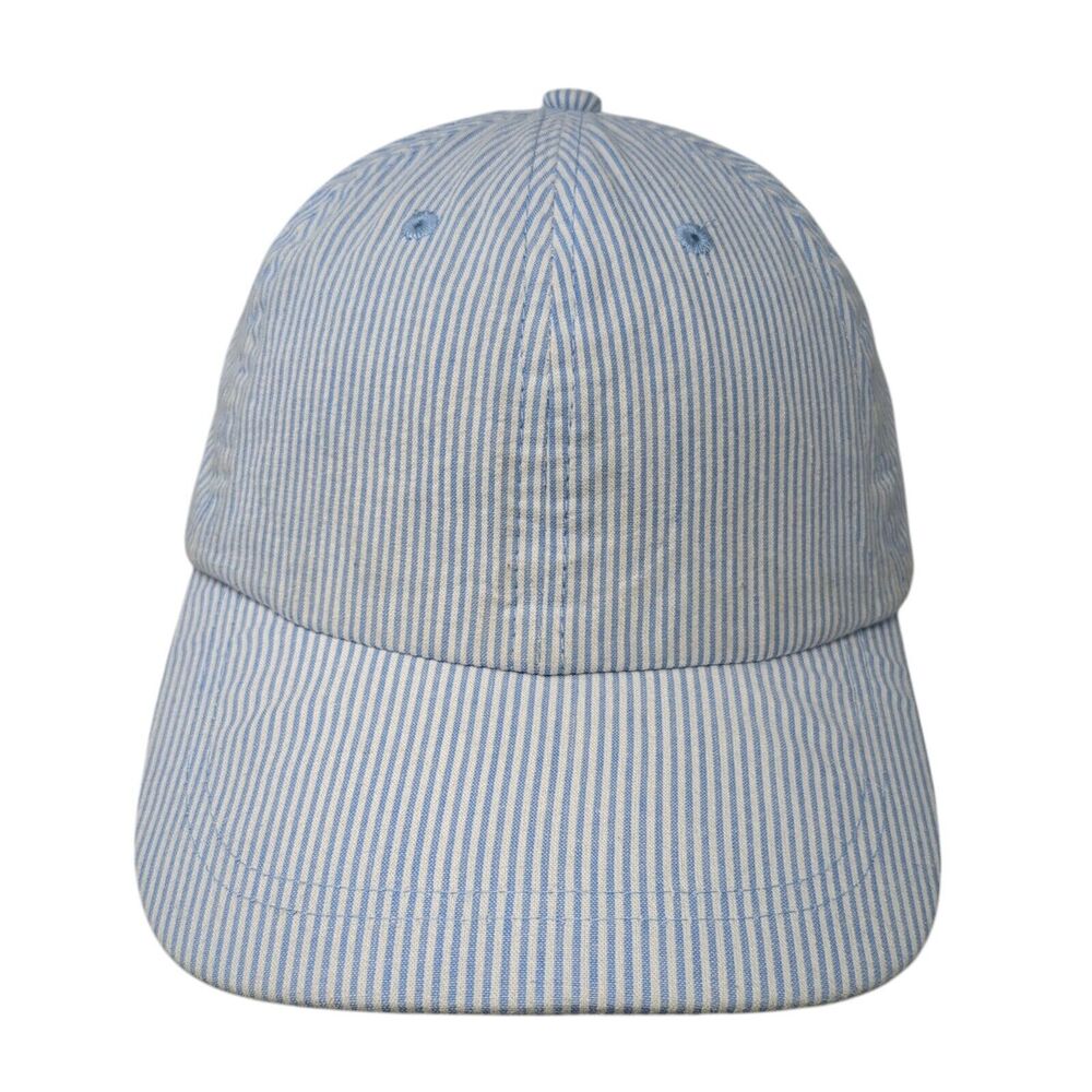 Paige Slideback Hat Blue OS Adjustable Pinstripe Vented Holes 6 Panel Blank